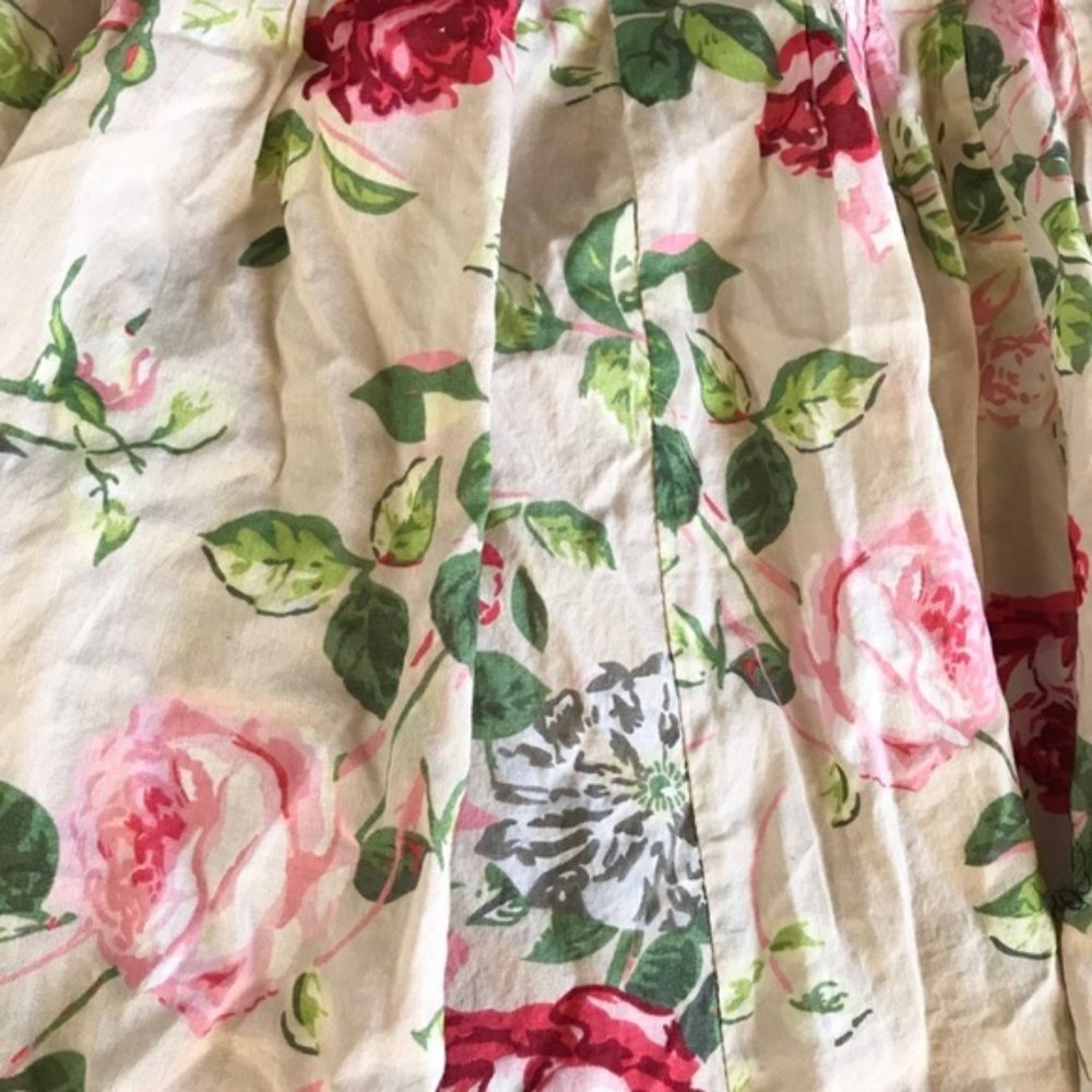 Cabi Tan Floral Midi Skirt Flare Pleated 4 - Picture 3 of 4